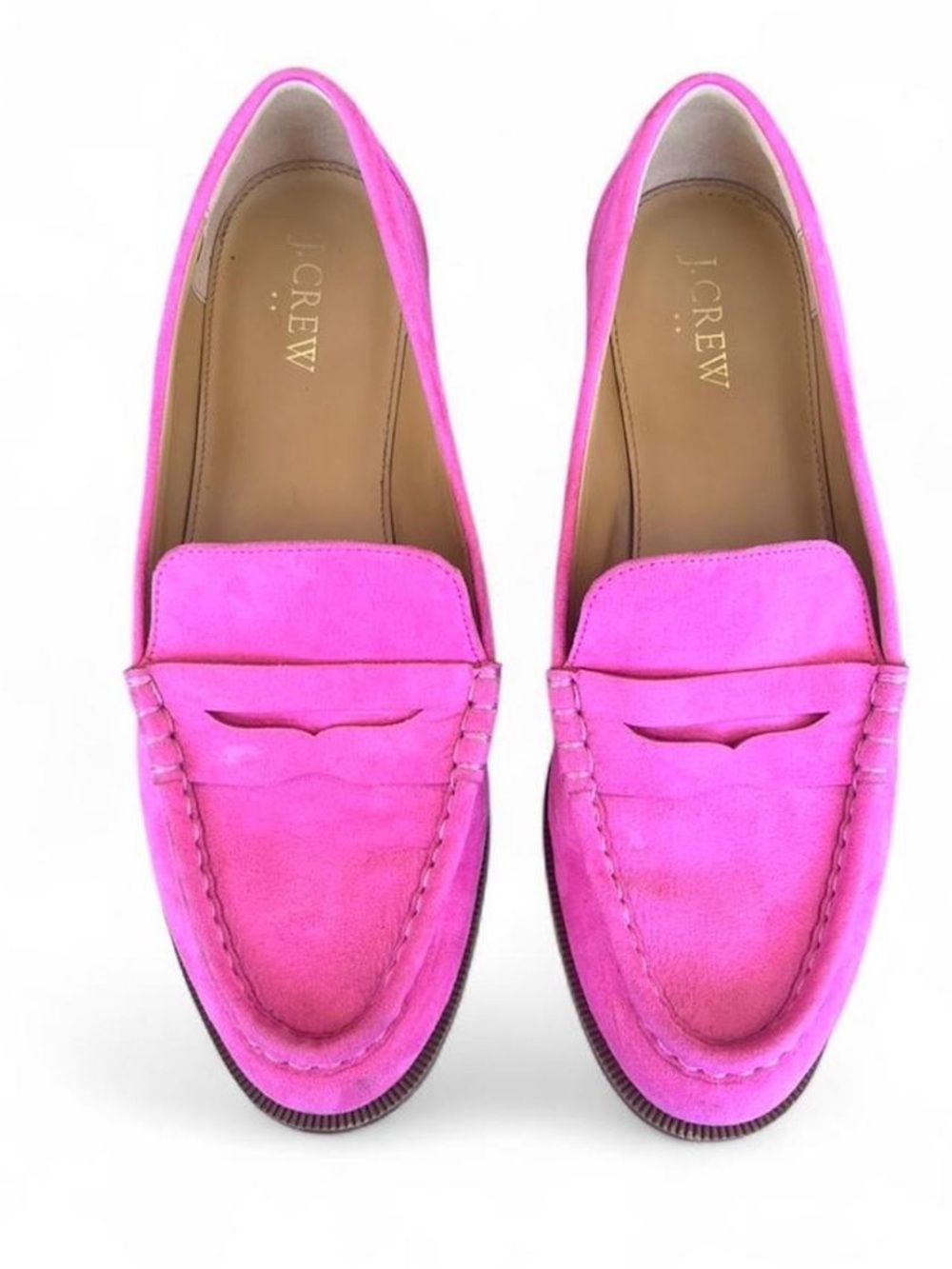 J.Crew Penny Loafers Pink Suede Shoes Size 8
